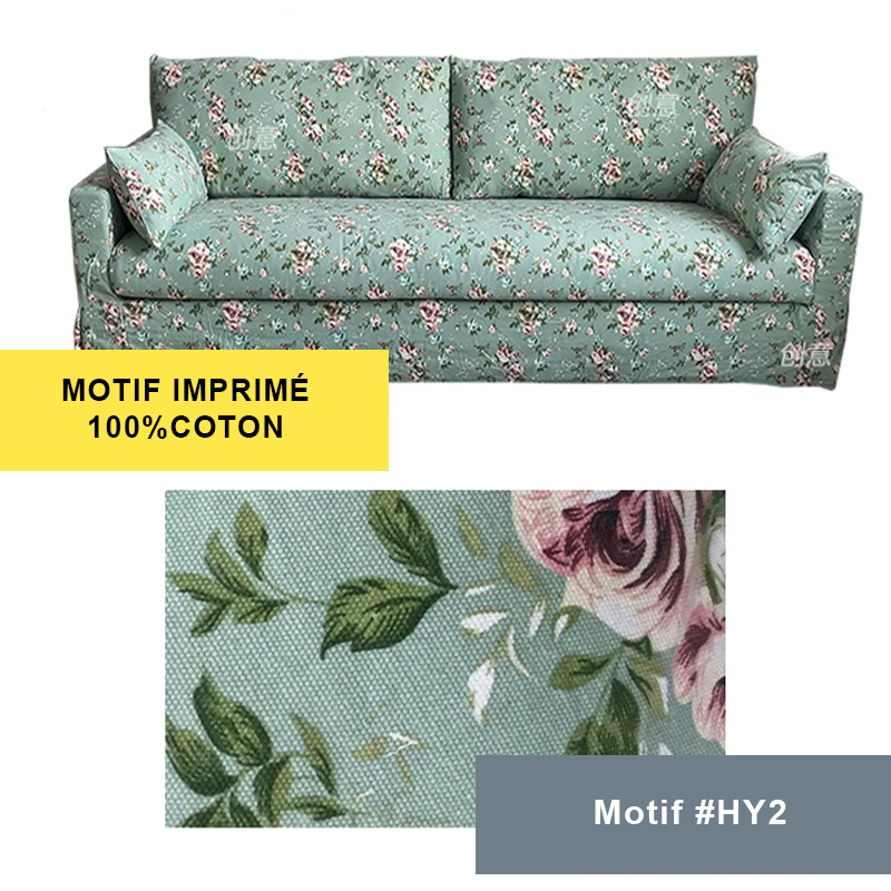 Housse pour canapé IKEA HYLTARP 2 places motif imprimé fleur
