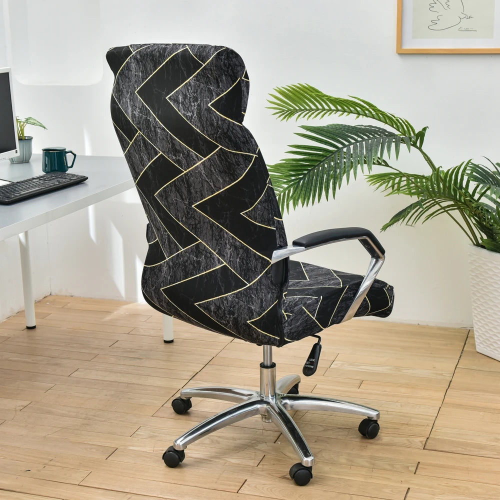 Housse de chaise de bureau extensible vue de dos