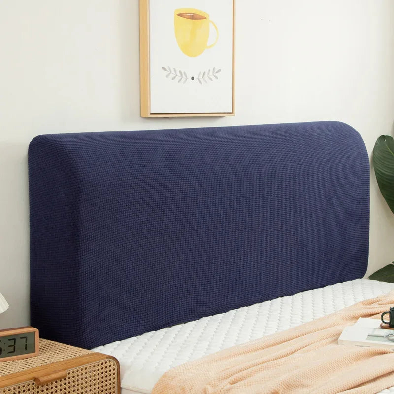 Housse de tête de lit extensibles en microfibres bleue marine