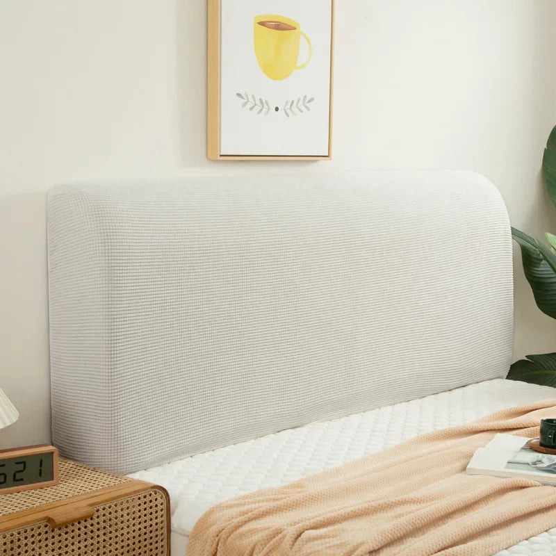 Housse de tête de lit extensibles en microfibres ivoire