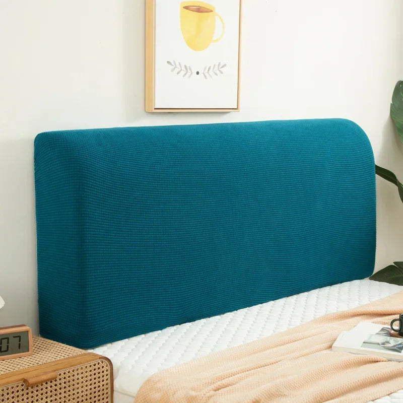 Housse de tête de lit extensibles en microfibres turquoise