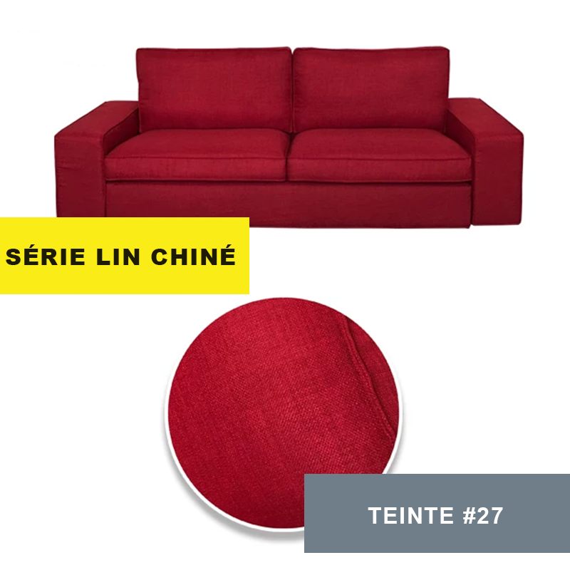 Housse pour canapé IKEA KIVIK 2 places lin chiné rouge