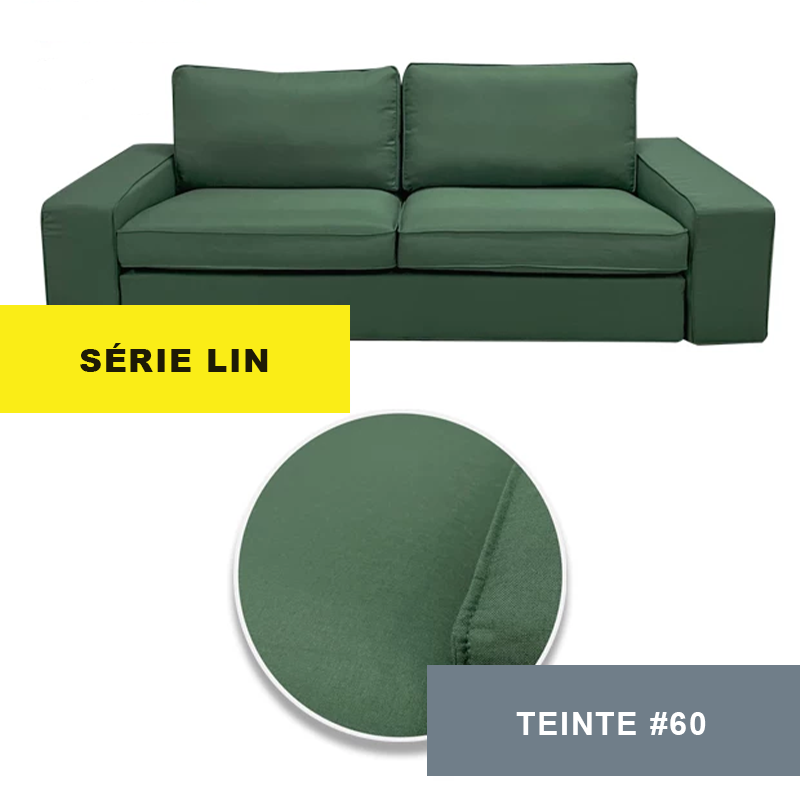 Housse pour canapé IKEA KIVIK 2 places lin vert 12