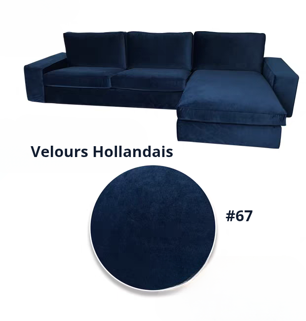 Housse pour canapé d'angle méridienne IKEA KIVIK velours bleue