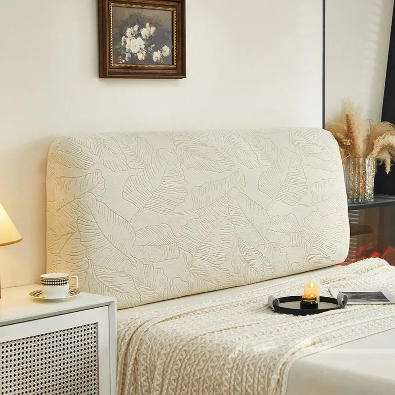 Housse pour tête de lit extensible décorative texture feuille d'hibiscus