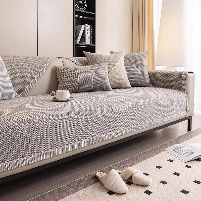 Housse de canapé antidérapante coton twill denim