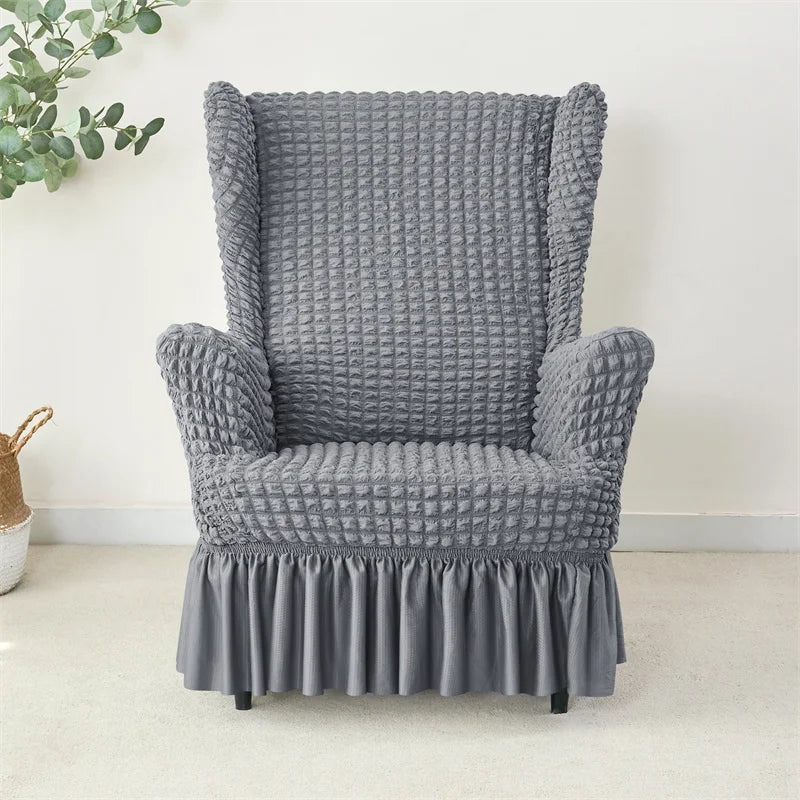 Housse pour fauteuil IKEA Strandmon avec jupe gris