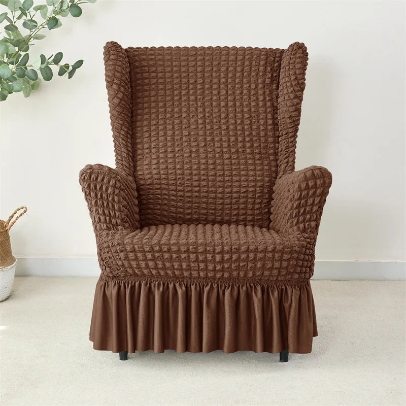 Housse pour fauteuil IKEA Strandmon avec jupe marron