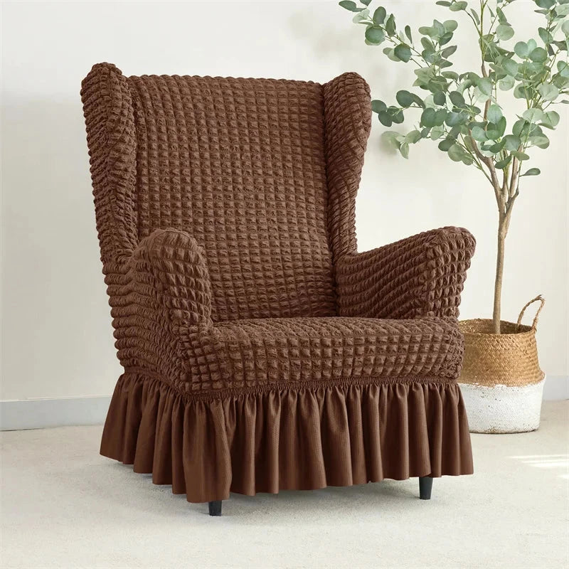 Housse pour fauteuil IKEA Strandmon avec jupe marron