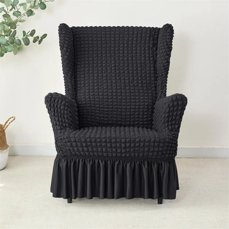 Housse pour fauteuil IKEA Strandmon avec jupe noir