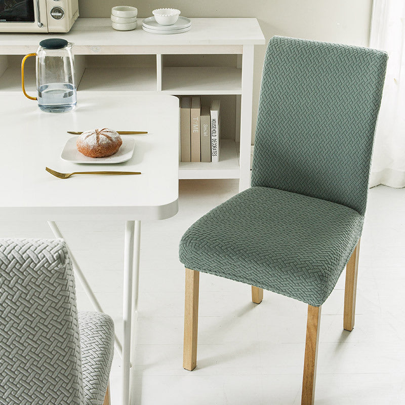 Housse de chaise extensibles damassée vert matcha