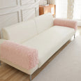 2 housses protection accoudoirs de canapé épaisse anti griffes rose
