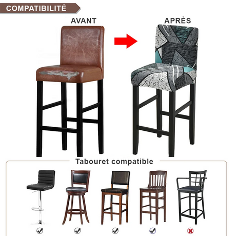 compatibilité housse tabouret de bar