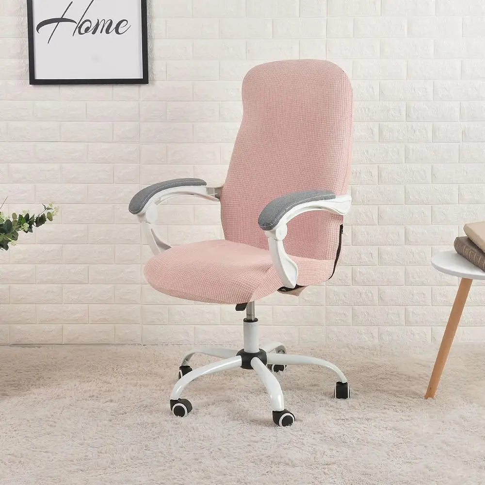 Housses de chaise de bureau extensible rose