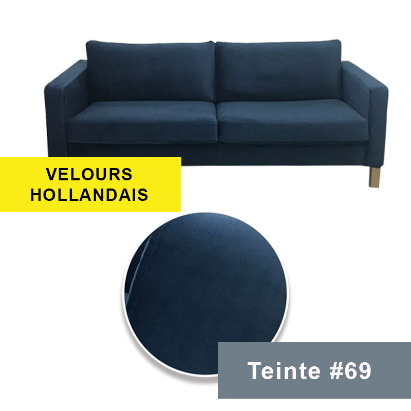 Housse canapé IKEA LANDSKRONA velours bleue marine