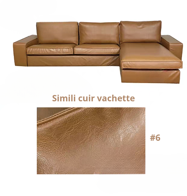 Housse canapé d'angle  méridienne  IKEA KIVIK cuir marron