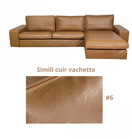 Housse canapé d'angle  méridienne  IKEA KIVIK cuir marron