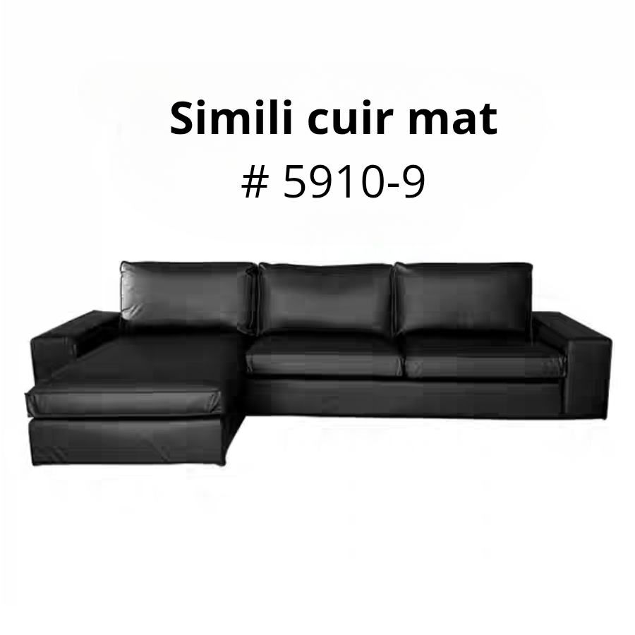 Housse canapé d'angle  méridienne  IKEA KIVIK cuir noir