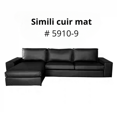 Housse canapé d'angle  méridienne  IKEA KIVIK cuir noir