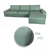 Housse canapé d'angle  méridienne  IKEA KIVIK lin vert tendre