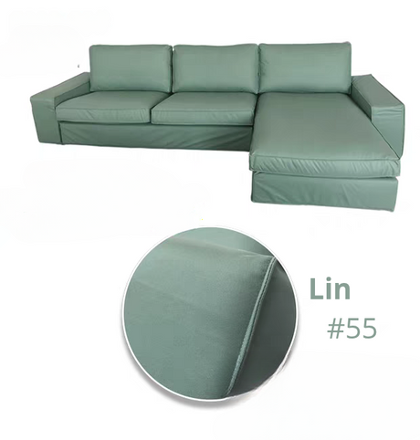Housse canapé d'angle  méridienne  IKEA KIVIK lin vert tendre