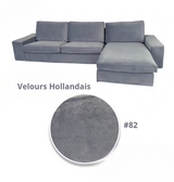 Housse canapé d'angle  méridienne  IKEA KIVIK velours bleue ardoise
