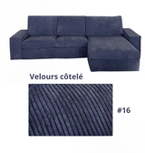 Housse canapé d'angle  méridienne  IKEA KIVIK velours côtelé bleue marine