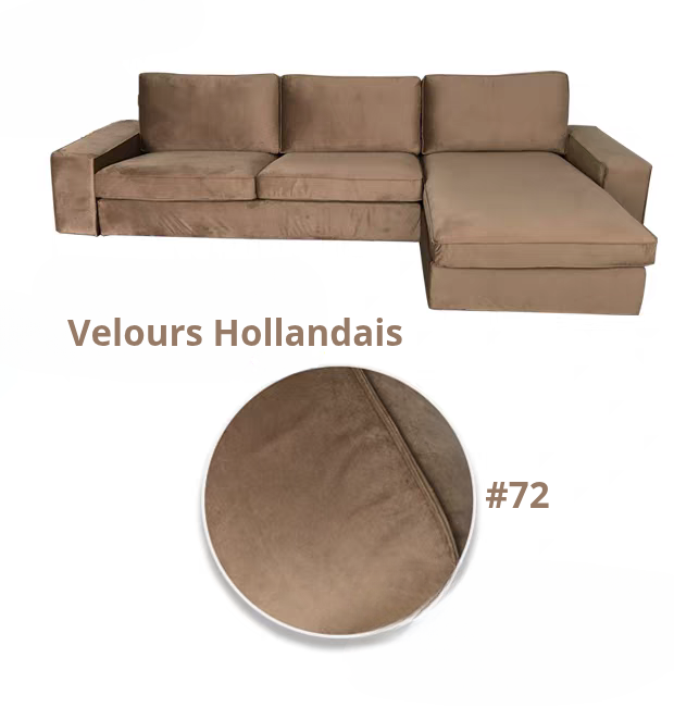 Housse canapé d'angle  méridienne  IKEA KIVIK velours café