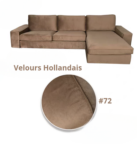 Housse canapé d'angle  méridienne  IKEA KIVIK velours café
