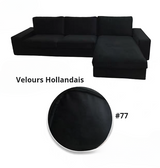 Housse canapé d'angle  méridienne  IKEA KIVIK velours noir
