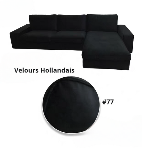 Housse canapé d'angle  méridienne  IKEA KIVIK velours noir