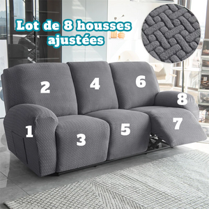 Hoes voor relaxbank met mechanische voetsteun damastfluweel