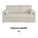 Housse pour canapé IKEA HYLTARP  velours côtelé écru