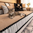 Housse de canapé antidérapante anti griffes de chat chevrons ambre