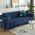 Housse de canapé extensible velours doux et chaleureux bleue marine