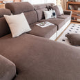 Housse de coussin de canapé renforcé velours côtelé marron