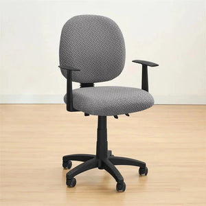 Housse de siège de bureau extensible velours damassé - 2 pièces dossier et assise