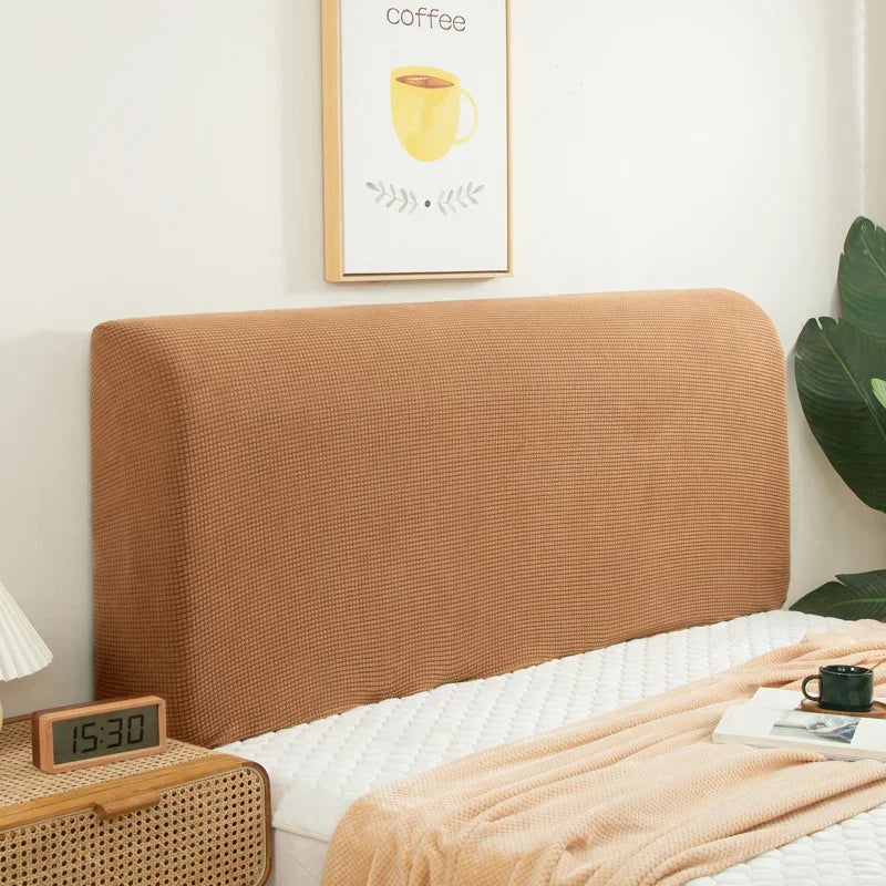 Housse de tête de lit extensibles en microfibres café