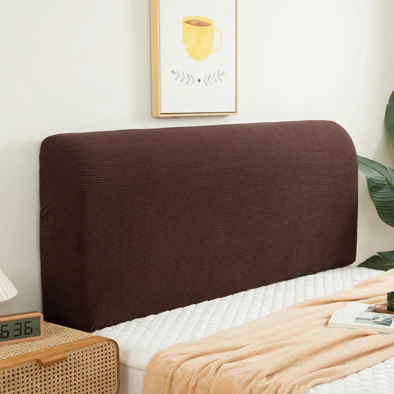Housse de tête de lit extensibles en microfibres marron