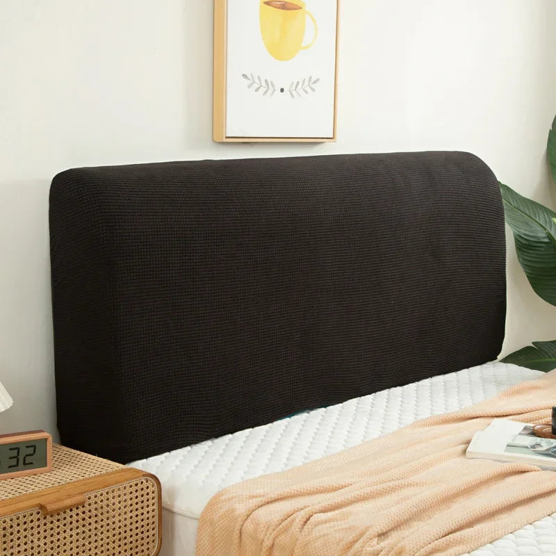 Housse de tête de lit extensibles en microfibres noir