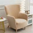Housse fauteuil à oreilles IKEA OSKARSHAMN velours taupe