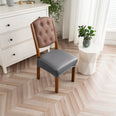 Housse pour assise de chaise simili cuir imperméable gris