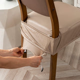 Housse pour assise de chaise simili cuir imperméable taupe zoom
