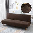 Housse pour canapé-lit, clic-clac, canapé sans accoudoirs taupe marron