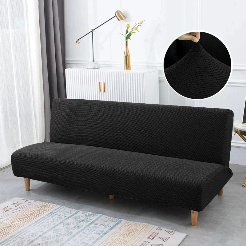 Housse pour canapé-lit, clic-clac, canapé sans accoudoirs taupe noir