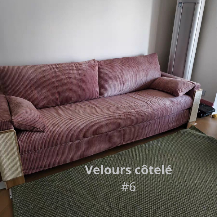 Housse pour canapé IKEA HYLTARP  velours côtelé mauve