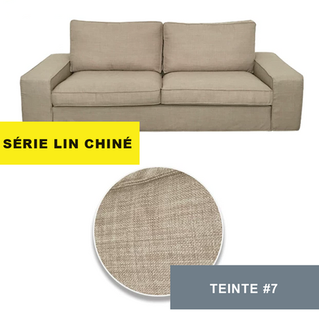 Housse pour canapé IKEA KIVIK 2 places lin bleue café