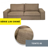 Housse pour canapé IKEA KIVIK 2 places lin bleue marron
