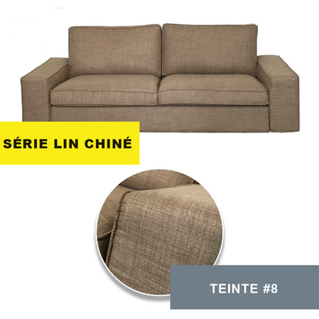 Housse pour canapé IKEA KIVIK 2 places lin bleue marron