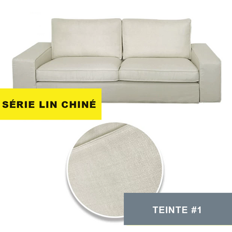 Housse pour canapé IKEA KIVIK 2 places lin chiné blanc